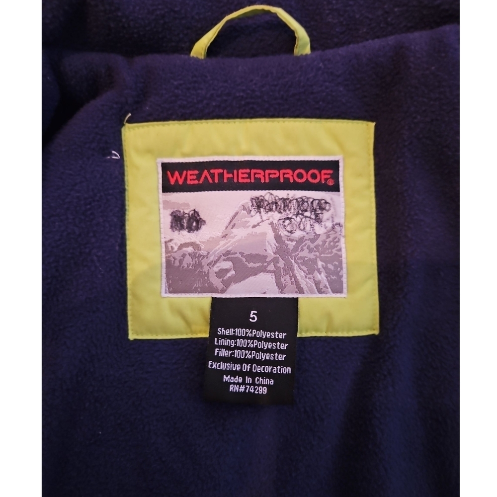 Weatherproof Kids Puffer Jacket - Blue and Green, Size 5 - Picture 4 of 14